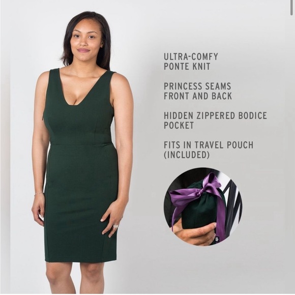 Betabrand Sudden Chemistry V-neck Dress in Black - Picture 2 of 11